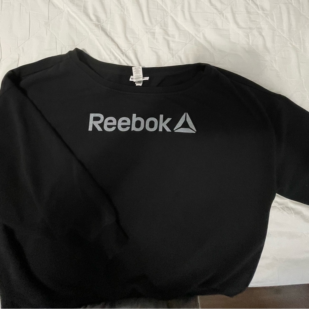 Reebok Black Boatneck with Silver Logo